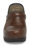 Dansko Pro Xp 2.0 Clog In Brown Floral Tooled Leather