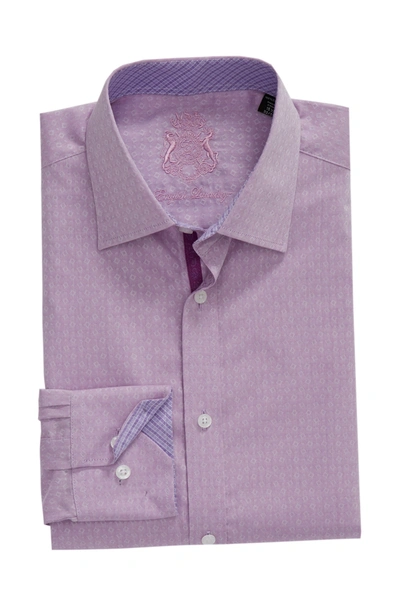 English Laundry Geometric Regular Fit Dress Shirt In Purple