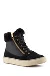 Cougar Dublin High Top Sneaker With Faux Fur Cuff In Black Suede