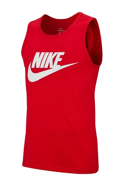 Nike Icon Futura Tank Top In Red In 657 University Red/white