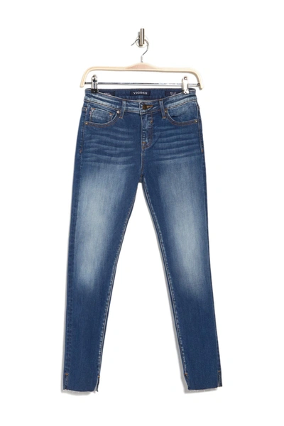 A V Denim Marly Mid Rise Skinny Jeans In Medium Wash