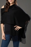 Portolano Solid Cashmere Wrap In Blk