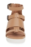 Linea Paolo Renta Cage Sandal In Desert Nappa Leather