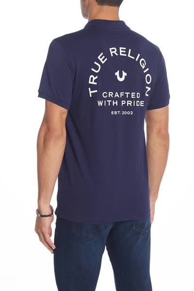 True Religion Crafted With Pride Polo In True Navy