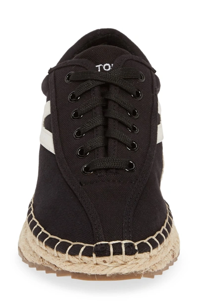 Tretorn Nave Lace-up Espadrille Sneaker In Black/ Vintage White