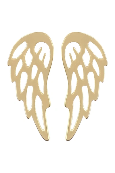 Karat Rush 14k Yellow Gold Wing Stud Earrings