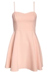 French Connection Sweetheart Neck Fit & Flare Minidress In Satin Slipper