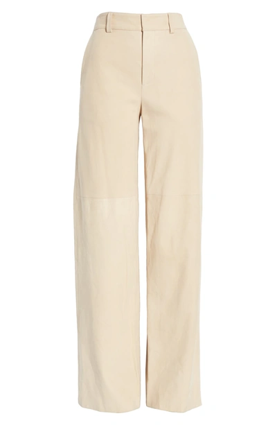 Vince Suede Wide Leg Trousers In Dark Chiffon