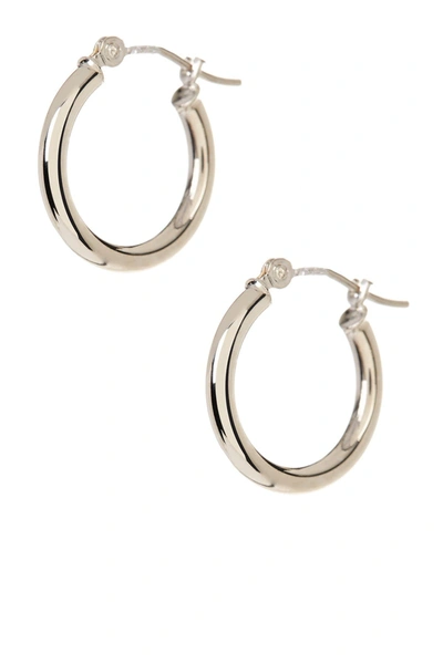 Karat Rush 14k White Gold 15mm Shiny Hoop Earrings