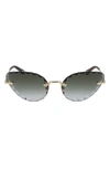 Chloé Rosie 60mm Gradient Cat Eye Sunglasses In Gradient Khaki/ Gold