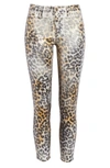 Lagence Margot Metallic Coated Crop Skinny Jeans In Vintage White/ Gold