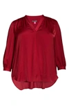 Vince Camuto Rumple Fabric Blouse In Brickstone