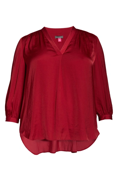 Vince Camuto Rumple Fabric Blouse In Brickstone