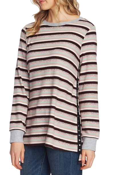 Vince Camuto Stripe Side Snap Pullover In Red