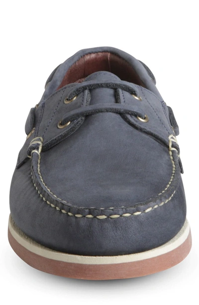 Allen Edmonds Force 10 Boat Shoe In Navy Nubuck