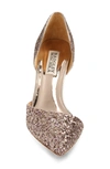 Badgley Mischka Collection Ozara D'orsay Pointed Toe Pump In Rose Gold Glitter