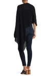 Portolano Lightweight Lambswool Cowl Neck Poncho In Black