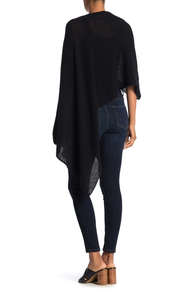 Portolano Lightweight Lambswool Cowl Neck Poncho In Black