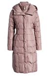 Cole Haan Signature Cole Haan Bib Insert Down & Feather Fill Coat In Mauve
