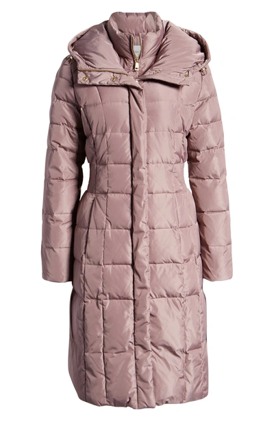 Cole Haan Signature Cole Haan Bib Insert Down & Feather Fill Coat In Mauve