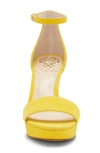 Vince Camuto Sathina Open Toe Sandal In Daisy Yellow Suede