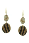 Olivia Welles Dania Animal Printed Faux Fur Drop Earrings In Gold / Brown