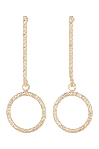 Halogen Faceted Ring Drop Earrings In Gold