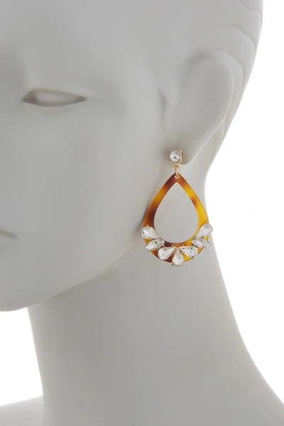 Olivia Welles Halle Crystal Drop Earrings In Gold/tortoise