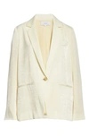 Vince Oversized Crepe De Chine Blazer In Sun Creme