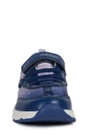 Geox Kids' Space Girl Club Light-up Sneaker In Navy/ Lilac