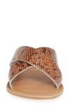 Coconuts By Matisse Pebble Slide Sandal In Brown Snake Print Leather