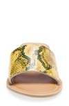 Beach By Matisse Cabana Slide Sandal In Yellow Snake Print Leather