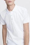 Rag & Bone Interlock Slim Fit Heathered Polo Shirt In White