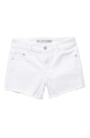 Tractr Kids' Distressed High Rise Fray Hem Denim Shorts In White