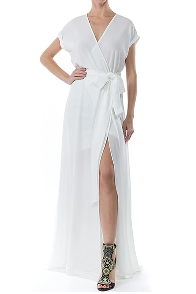 Meghan La Jasmine Wrap Maxi Dress In Ivory