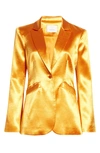 Cinq À Sept Colleen Hammered Satin Blazer In Citrine