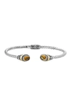 Samuel B. Sterling Silver & 18k Gold Citrine Twisted Cable Bangle Bracelet In Yellow