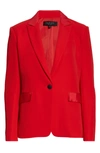 Rag & Bone Rylie Grosgrain Trim Blazer In True Red