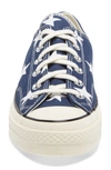 Converse Chuck 70 Star Ox Low Sneaker In Navy/ White/ Egret