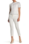 Amanda & Chelsea Windowpane Print Ankle Pants In Wht/blk