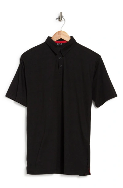 Burnside Classic Short Sleeve Polo Shirt In Black