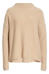 VINCE FUNNEL NECK BOILED CASHMERE SWEATER