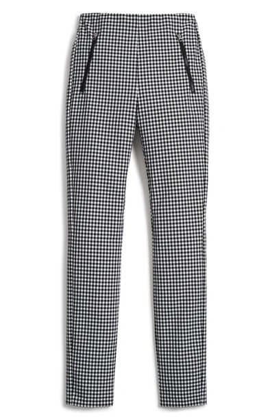 Rag & Bone Simone Gingham Slim Crop Pants In Black/ White Gingham