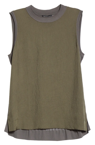 Rag & Bone Alisha Rib Openwork Back Tank In Olive