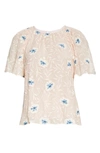 REBECCA TAYLOR TRELLIS EMBROIDERED TOP