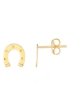 Karat Rush 14k Gold Horseshoe Stud Earrings In Yellow