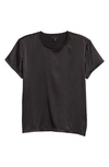 Atm Anthony Thomas Melillo Silk Blend Crewneck T-shirt In Black