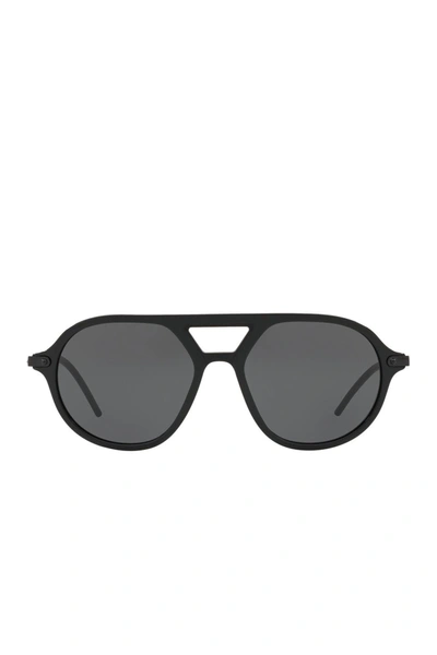 Dolce & Gabbana 54mm Navigator Sunglasses In Matte Black