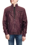 X-ray Kids' Faux Leather Casual Motorcycle Jacket In Burg