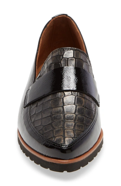Paul Green Dara Loafer In Black Lizard ModeSens